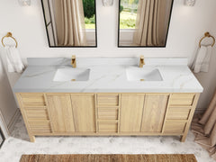 Elizabeth White Oak 84 in. W x 22 in. D Double Sink Bathroom Vanity - photo 22