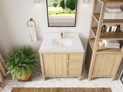 Elizabeth White Oak 36 in. W x 22 in. D Center Sink Bathroom Vanity - photo 28