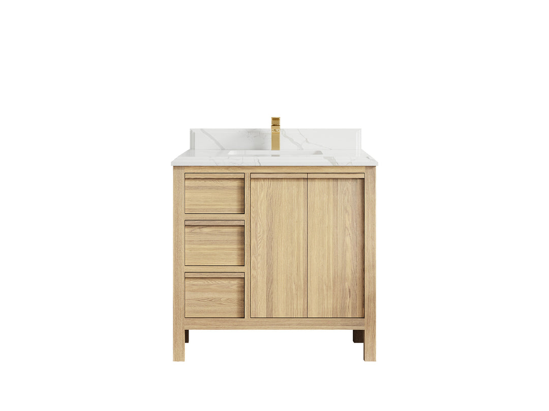 Elizabeth White Oak 36 in. W x 22 in. D Center Sink Bathroom Vanity