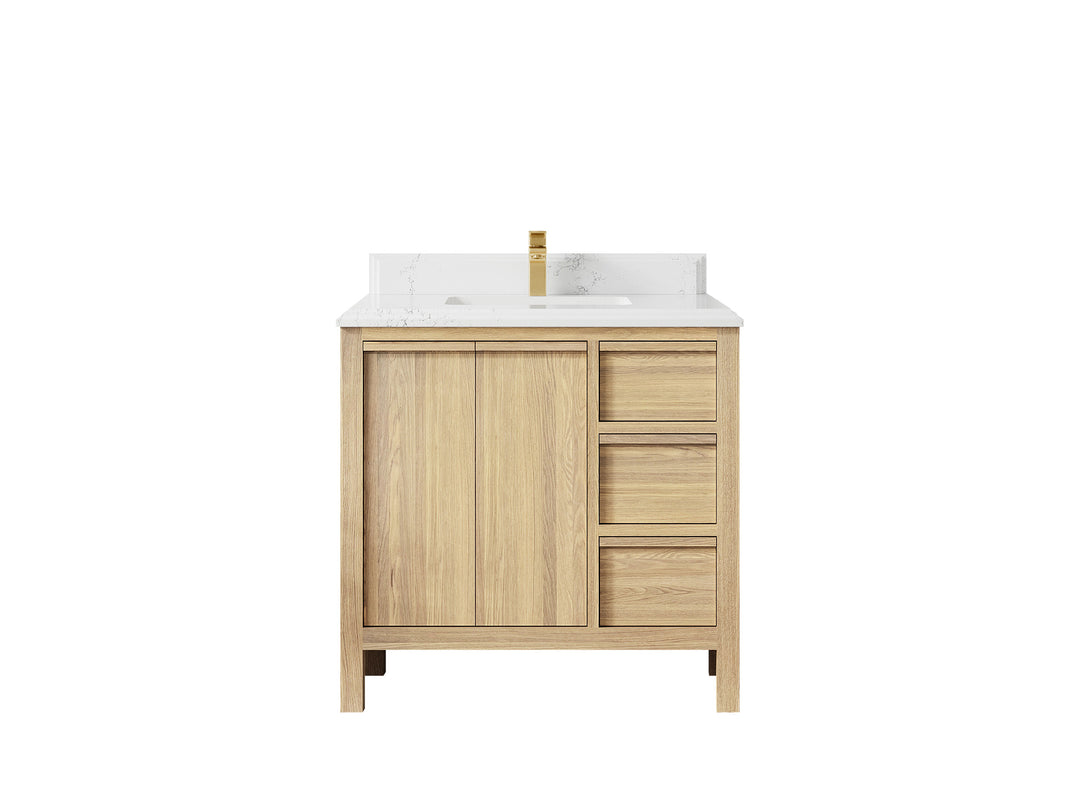 Elizabeth White Oak 36 in. W x 22 in. D Center Sink Bathroom Vanity