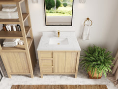 Elizabeth White Oak 36 in. W x 22 in. D Center Sink Bathroom Vanity - photo 29