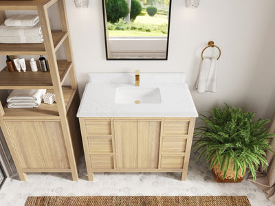 Elizabeth White Oak 42 in. W x 22 in. D Single Sink Bathroom Vanity