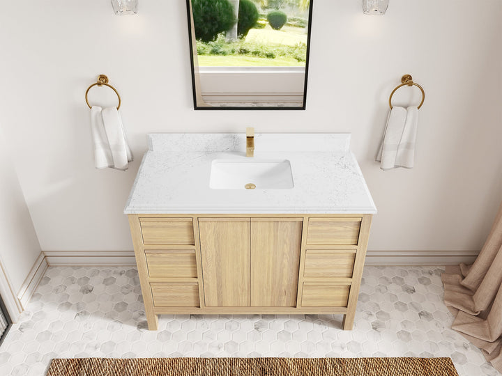 Elizabeth White Oak 48 in. W x 22 in. D Single Sink Bathroom Vanity - photo 20