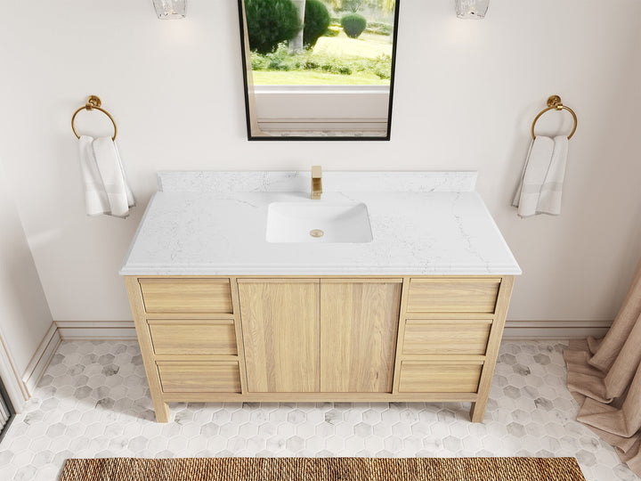 Elizabeth White Oak 60 in. W x 22 in. D Single Sink Bathroom Vanity - photo 30
