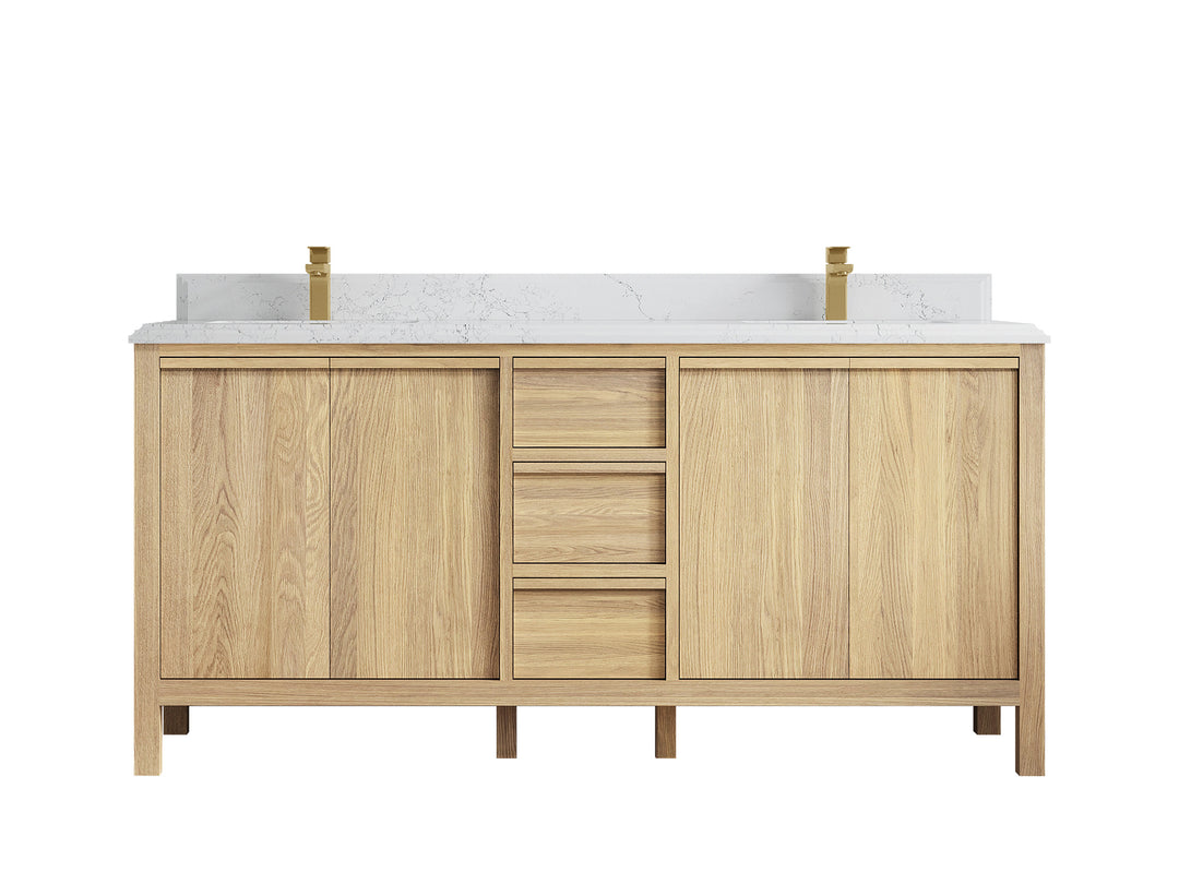 Elizabeth White Oak 72 in. W x 22 in. D Double Sink Bathroom Vanity
