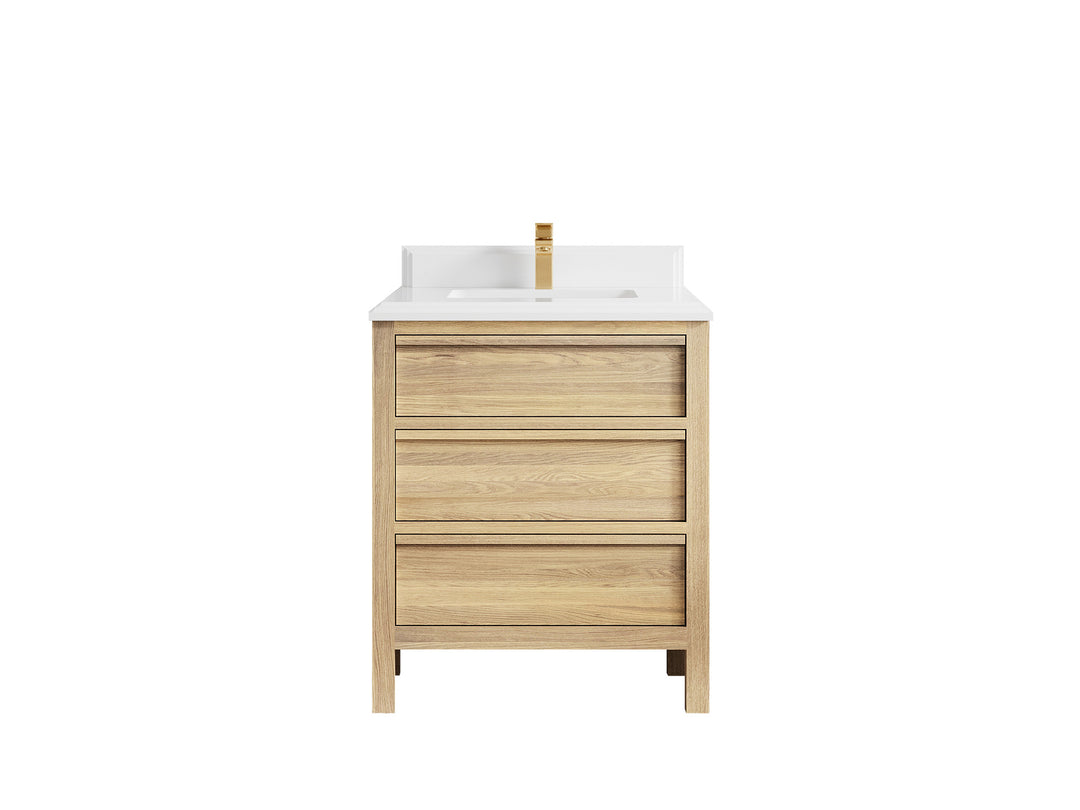 Elizabeth White Oak 30 in. W x 22 in. D Single Sink Bathroom Vanity