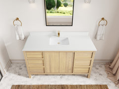 Elizabeth White Oak 60 in. W x 22 in. D Single Sink Bathroom Vanity - photo 32