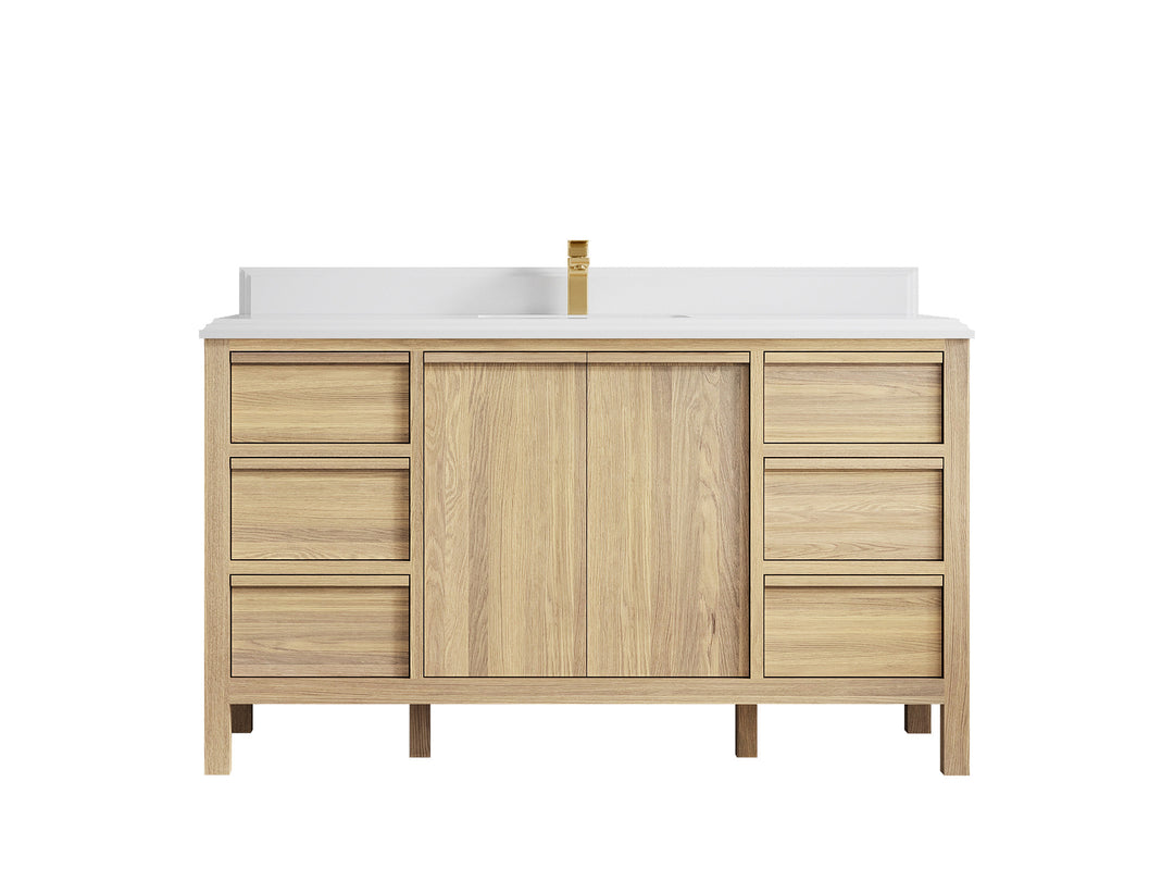 Elizabeth White Oak 60 in. W x 22 in. D Single Sink Bathroom Vanity