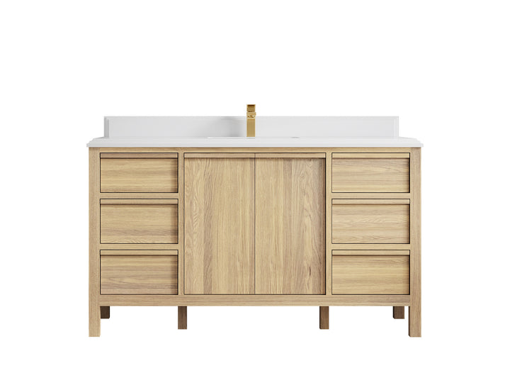 Elizabeth White Oak 60 in. W x 22 in. D Single Sink Bathroom Vanity - photo 33