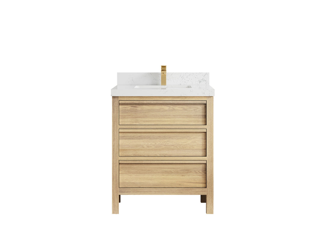 Elizabeth White Oak 30 in. W x 22 in. D Single Sink Bathroom Vanity
