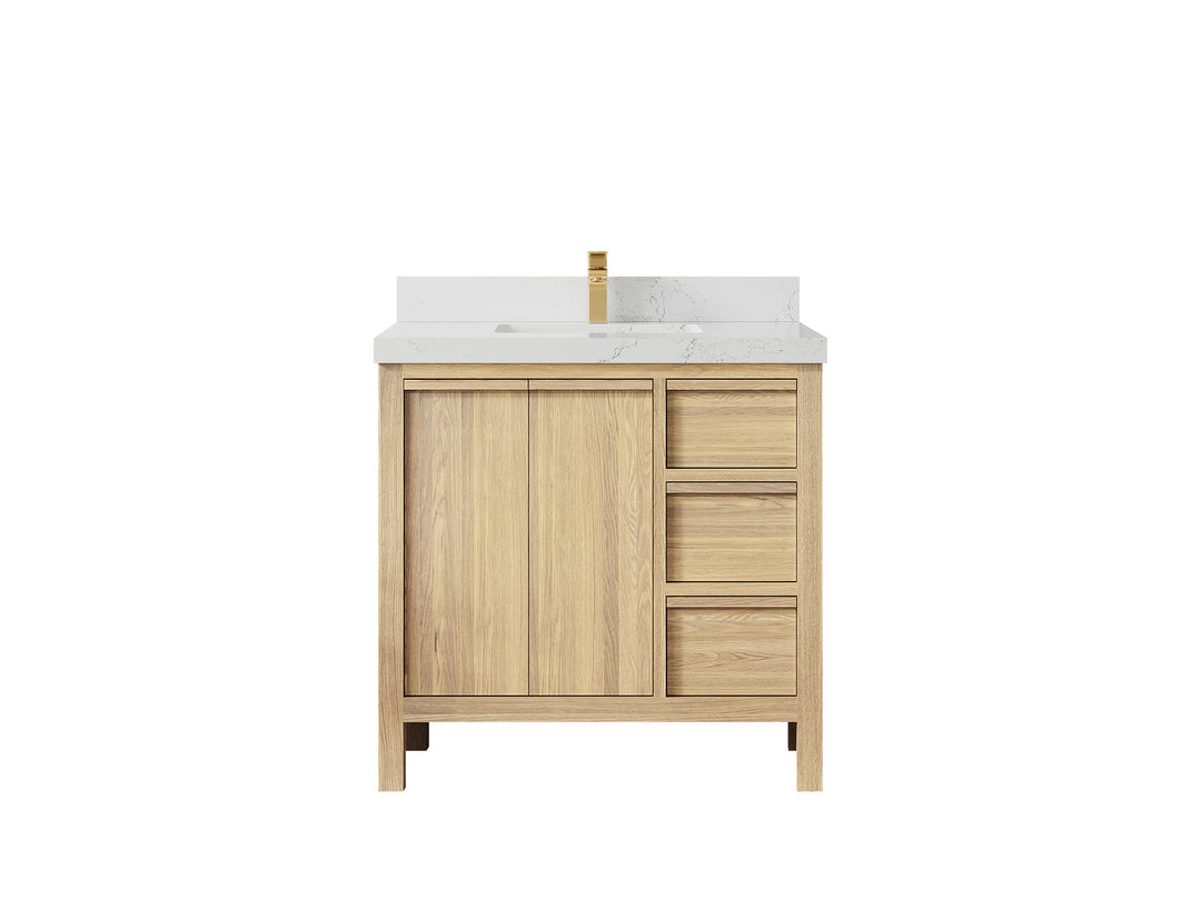 Elizabeth White Oak 36 in. W x 22 in. D Center Sink Bathroom Vanity