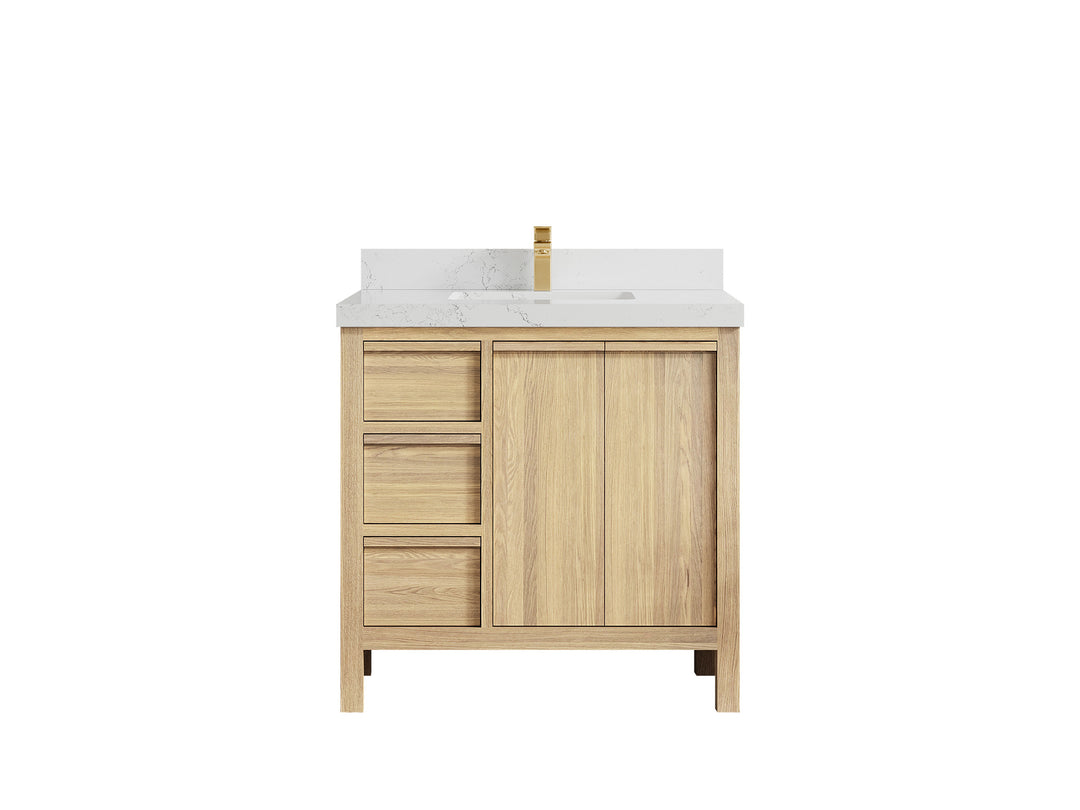 Elizabeth White Oak 36 in. W x 22 in. D Center Sink Bathroom Vanity