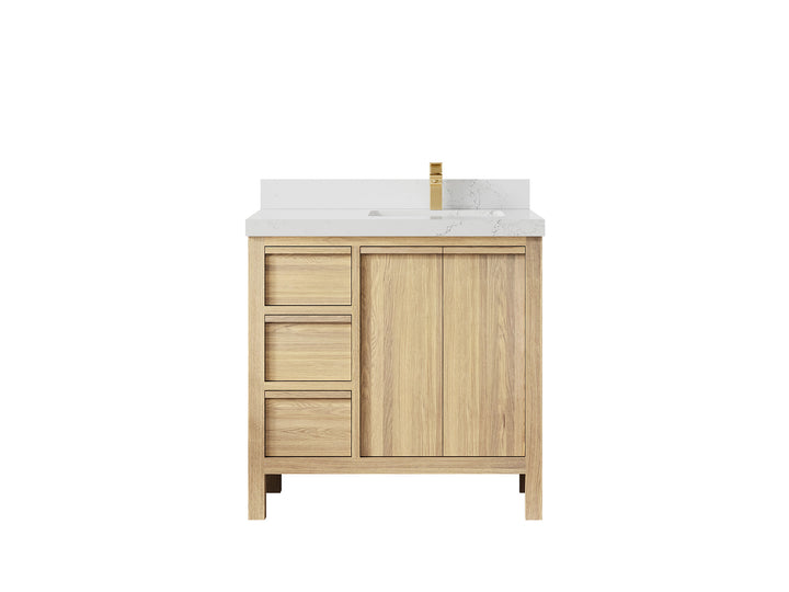 Elizabeth White Oak 36 in. W x 22 in. D Right Offset Sink Bathroom Vanity - photo 35
