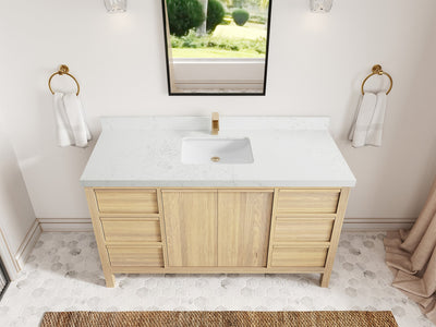 Elizabeth White Oak 60 in. W x 22 in. D Single Sink Bathroom Vanity