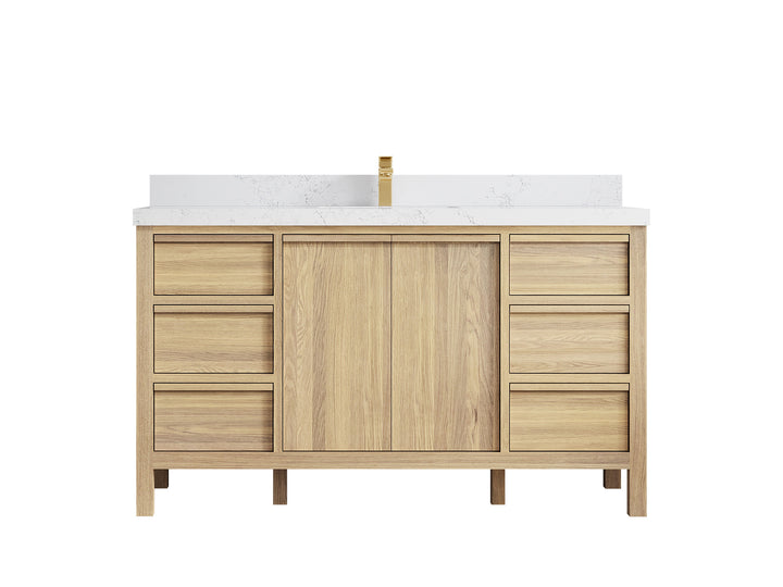 Elizabeth White Oak 60 in. W x 22 in. D Single Sink Bathroom Vanity - photo 35