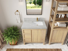 Elizabeth White Oak 36 in. W x 22 in. D Right Offset Sink Bathroom Vanity - photo 31