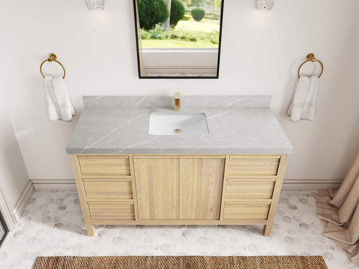 Elizabeth White Oak 60 in. W x 22 in. D Single Sink Bathroom Vanity - photo 36