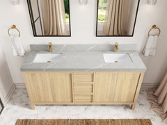 Elizabeth White Oak 72 in. W x 22 in. D Double Sink Bathroom Vanity - photo 26