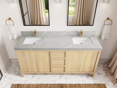 Elizabeth White Oak 72 in. W x 22 in. D Double Sink Bathroom Vanity