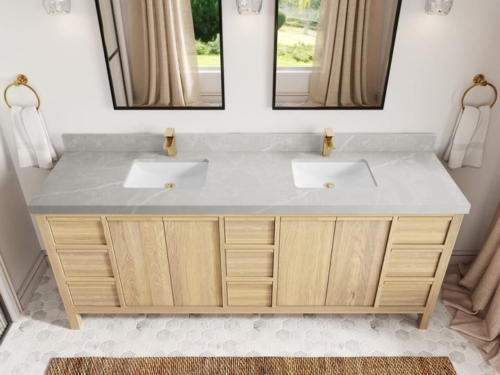 Elizabeth White Oak 84 in. W x 22 in. D Double Sink Bathroom Vanity - photo 36