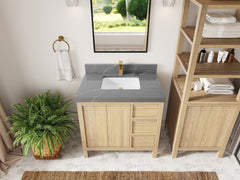 Elizabeth White Oak 36 in. W x 22 in. D Center Sink Bathroom Vanity - photo 38