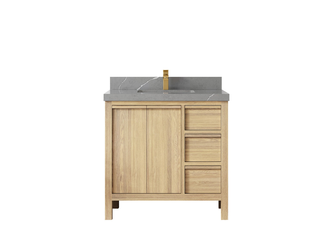 Elizabeth White Oak 36 in. W x 22 in. D Center Sink Bathroom Vanity