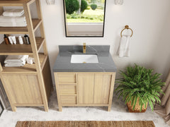 Elizabeth White Oak 36 in. W x 22 in. D Center Sink Bathroom Vanity - photo 37