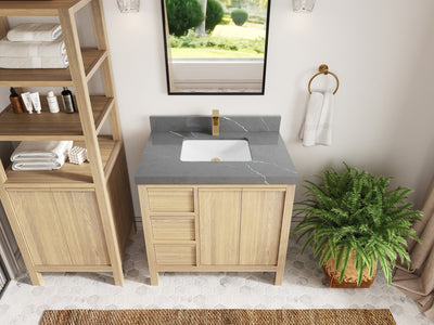 Elizabeth White Oak 36 in. W x 22 in. D Center Sink Bathroom Vanity