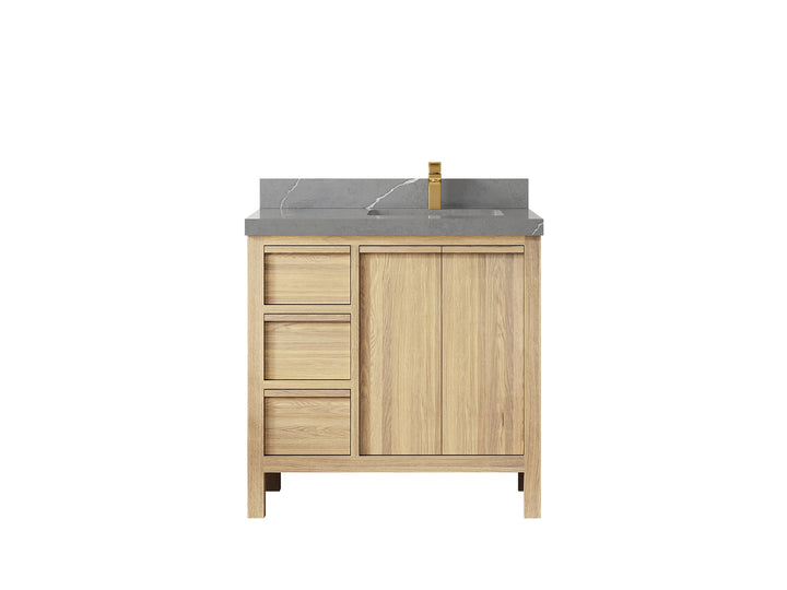 Elizabeth White Oak 36 in. W x 22 in. D Right Offset Sink Bathroom Vanity - photo 39