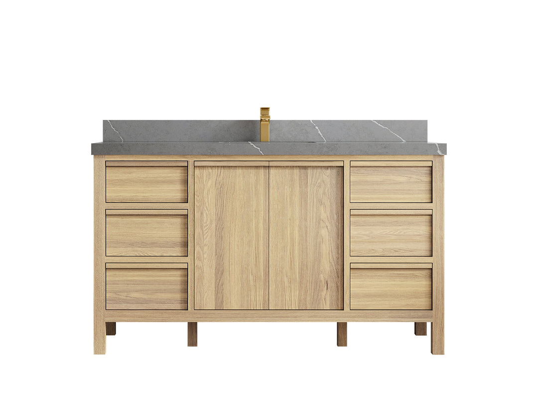 Elizabeth White Oak 60 in. W x 22 in. D Single Sink Bathroom Vanity