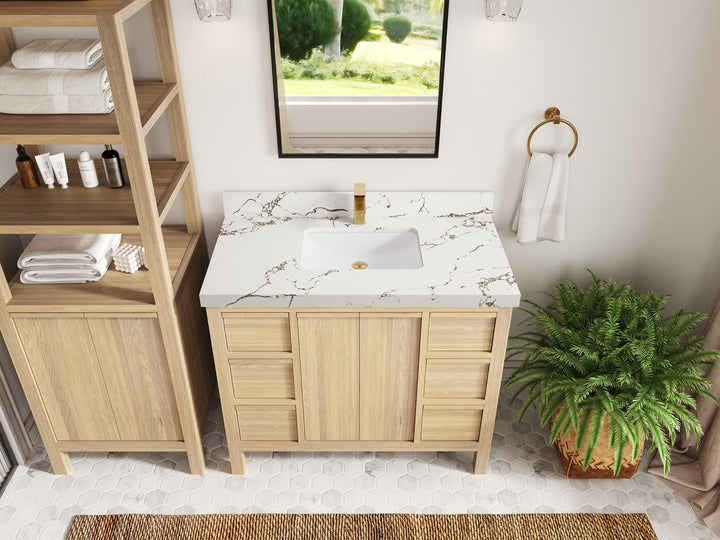 Elizabeth White Oak 42 in. W x 22 in. D Single Sink Bathroom Vanity - photo 40