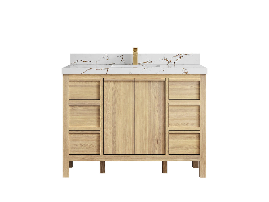 Elizabeth White Oak 48 in. W x 22 in. D Single Sink Bathroom Vanity