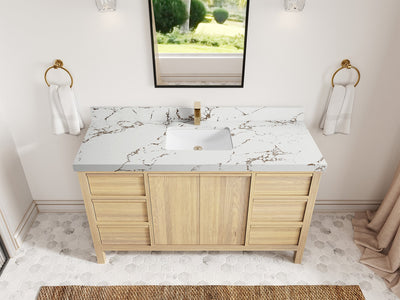 Elizabeth White Oak 60 in. W x 22 in. D Single Sink Bathroom Vanity