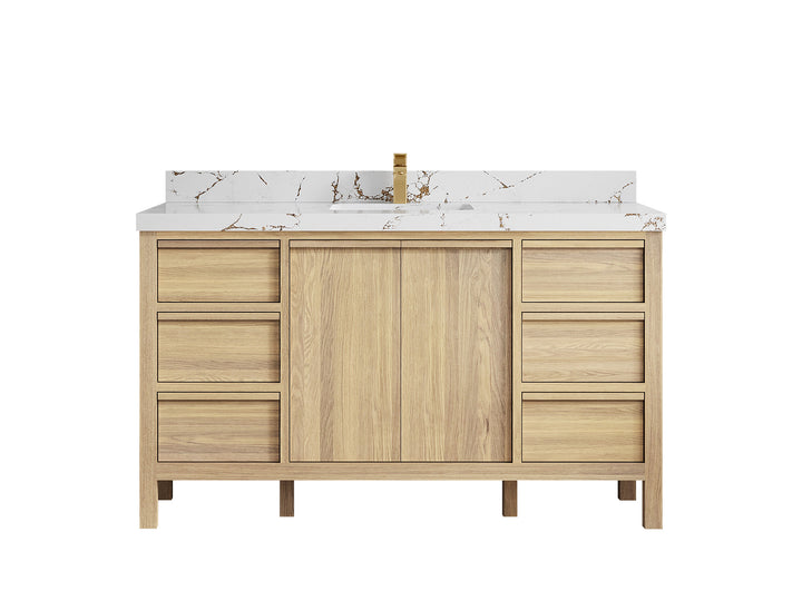 Elizabeth White Oak 60 in. W x 22 in. D Single Sink Bathroom Vanity - photo 41