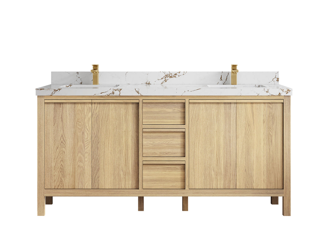 Elizabeth White Oak 72 in. W x 22 in. D Double Sink Bathroom Vanity
