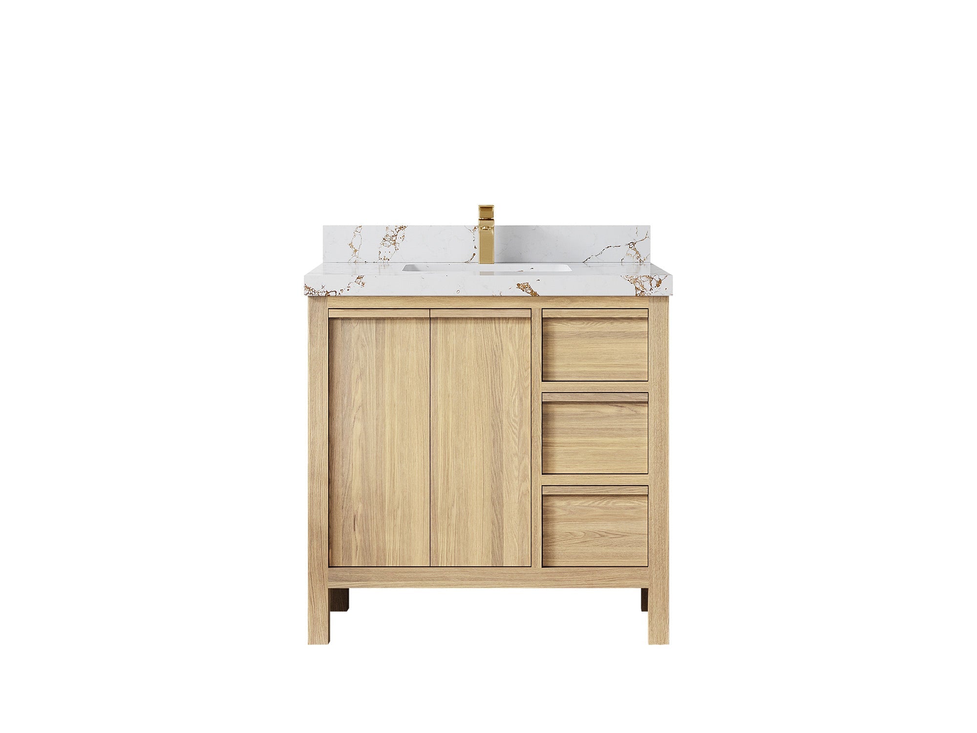 Elizabeth White Oak 36 in. W x 22 in. D Center Sink Bathroom Vanity - Willow Bath and Vanity