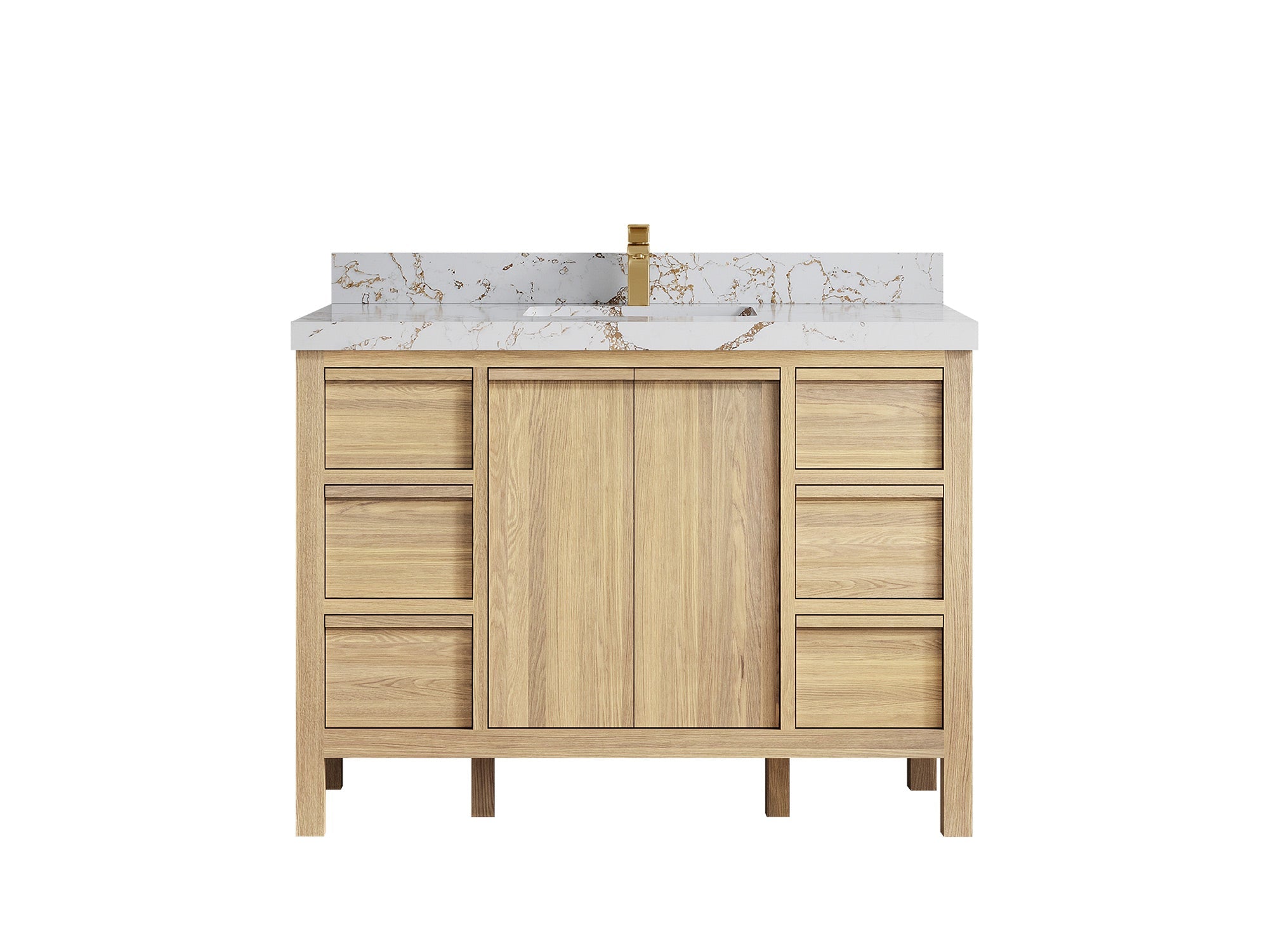 Elizabeth White Oak 48 in. W x 22 in. D Single Sink Bathroom Vanity - Willow Bath and Vanity