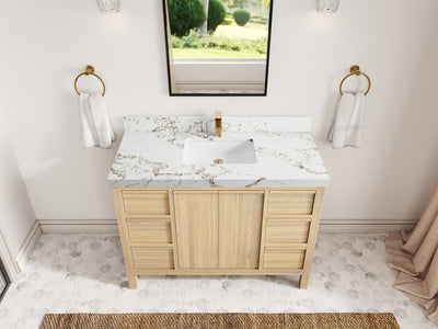 Elizabeth White Oak 48 in. W x 22 in. D Single Sink Bathroom Vanity