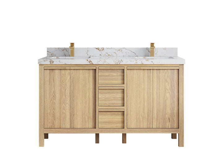 Elizabeth White Oak 60 in. W x 22 in. D Double Sink Bathroom Vanity - photo 1
