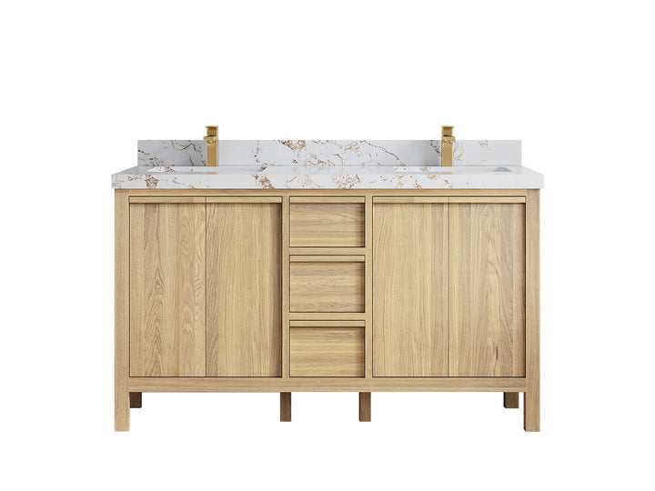Elizabeth White Oak 60 in. W x 22 in. D Double Sink Bathroom Vanity - photo 38