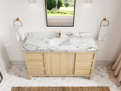 Elizabeth White Oak 60 in. W x 22 in. D Single Sink Bathroom Vanity - photo 42