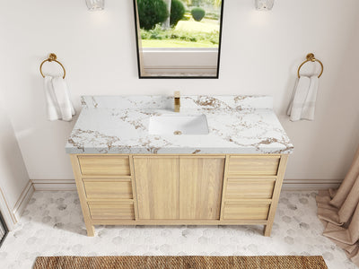Elizabeth White Oak 60 in. W x 22 in. D Single Sink Bathroom Vanity