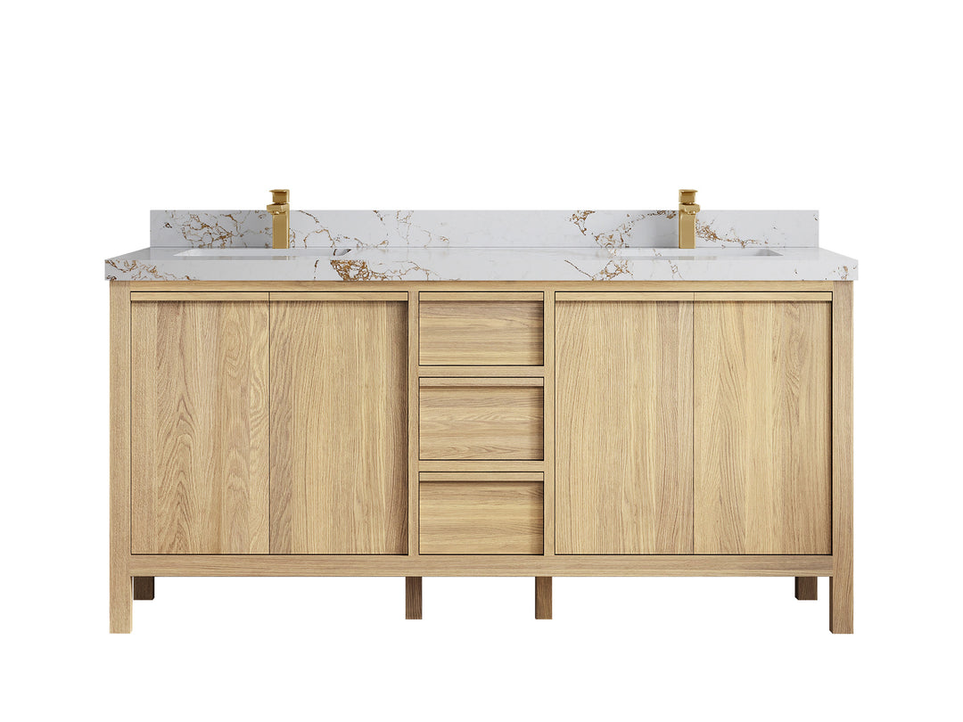 Elizabeth White Oak 72 in. W x 22 in. D Double Sink Bathroom Vanity