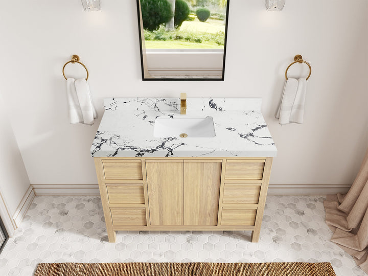 Elizabeth White Oak 48 in. W x 22 in. D Single Sink Bathroom Vanity - photo 27