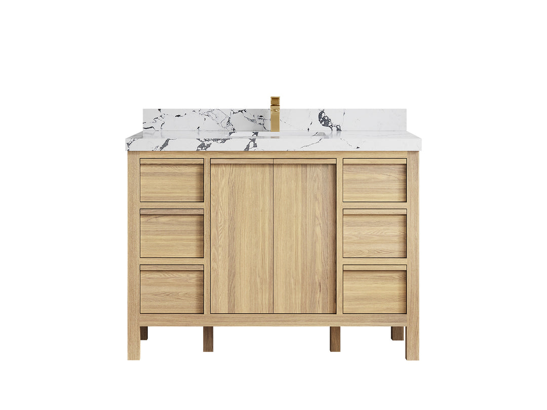 Elizabeth White Oak 48 in. W x 22 in. D Single Sink Bathroom Vanity