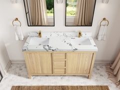 Elizabeth White Oak 60 in. W x 22 in. D Double Sink Bathroom Vanity - photo 39