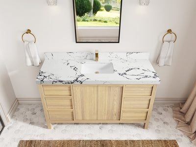 Elizabeth White Oak 60 in. W x 22 in. D Single Sink Bathroom Vanity