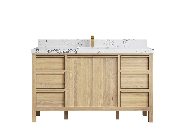Elizabeth White Oak 60 in. W x 22 in. D Single Sink Bathroom Vanity - photo 45