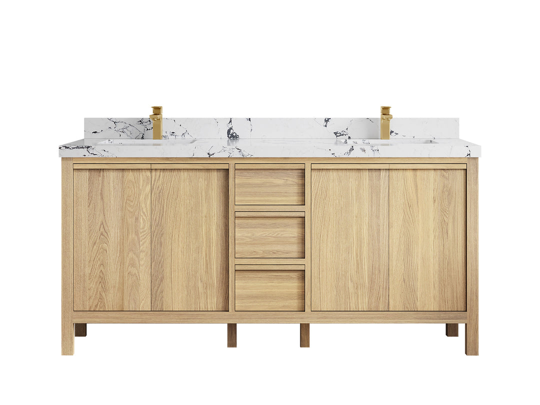 Elizabeth White Oak 72 in. W x 22 in. D Double Sink Bathroom Vanity