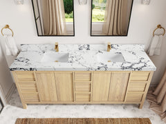 Elizabeth White Oak 84 in. W x 22 in. D Double Sink Bathroom Vanity - photo 44